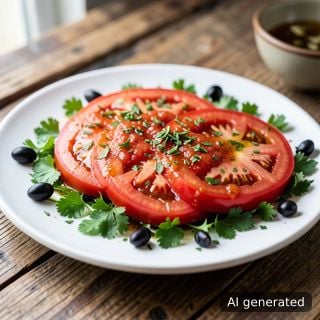 Салата от пресни червени домати (по гръцки)