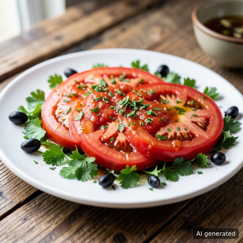 Салата от пресни червени домати (по гръцки)