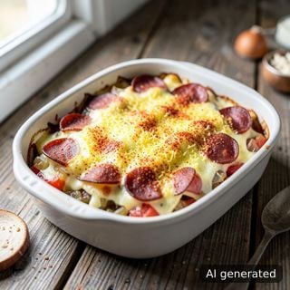 Бъркани яйца, запечени на фурна
