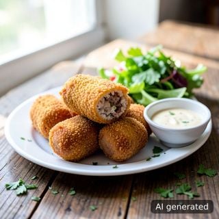 Крокети с варен ориз и месо
