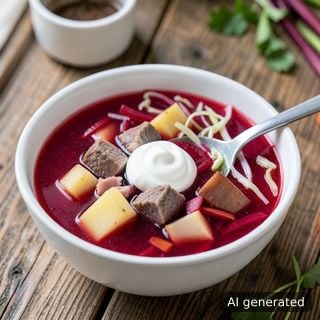 Руски борш с месо