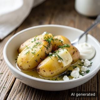 Задушени пресни картофи