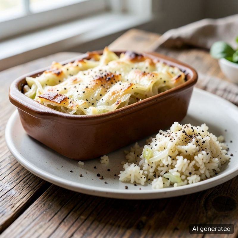 Кисело зеле с ориз — на фурна