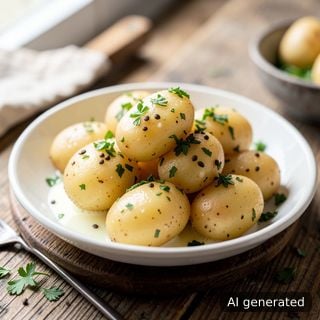 Варени пресни картофи с масло