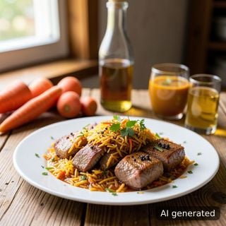 Агнешко с цветен ориз