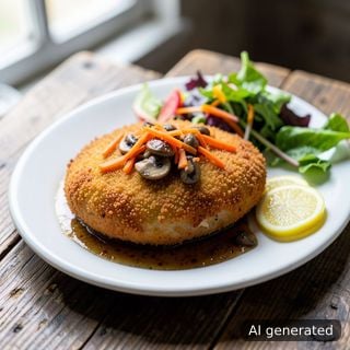 Телешки котлети с гъби и моркови